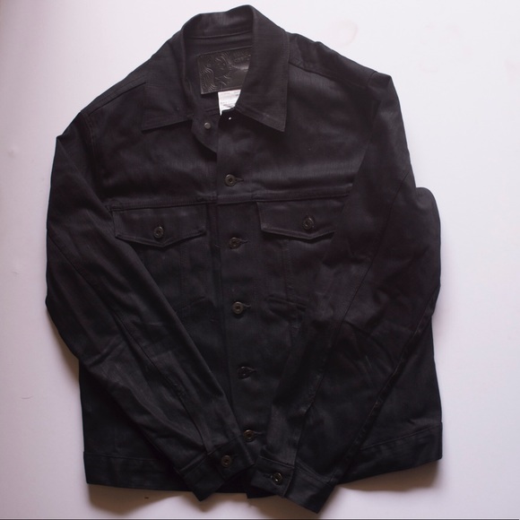 naked and famous black denim jacket